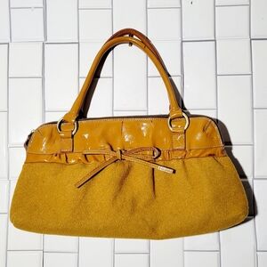 SOFIA C. Made in Italy  Leather Wool Satchel Purse Medium Size